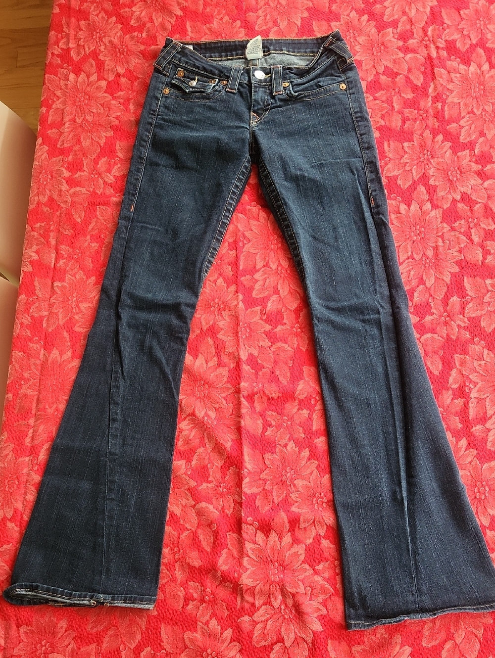 True Religion Dark Indigo Flare Joey Jeans Size 27